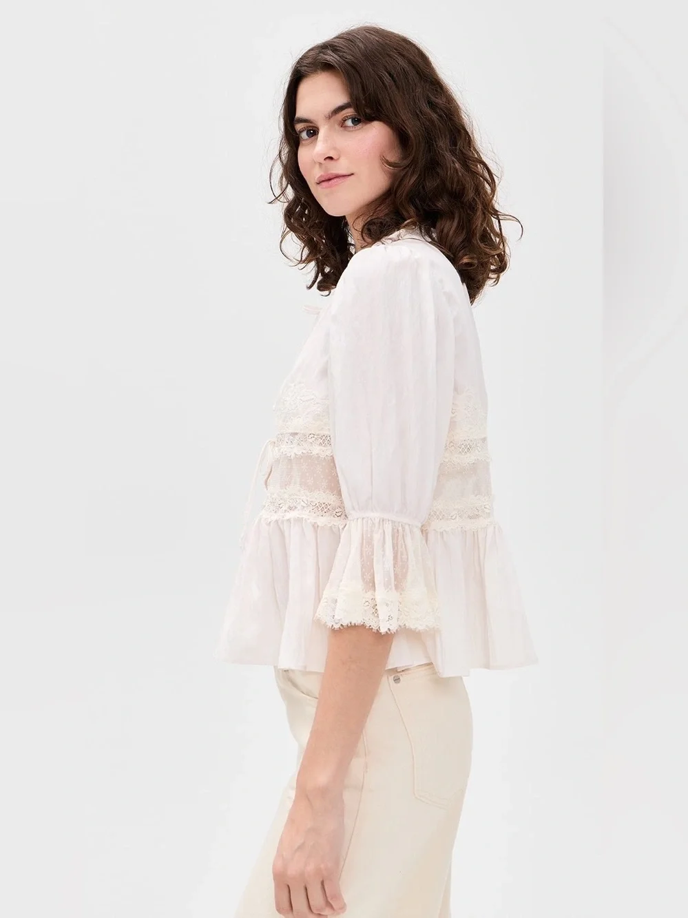 New FREE PEOPLE Intimately FP Forever Young Bed Jacket In White Alyssum Sz XS
